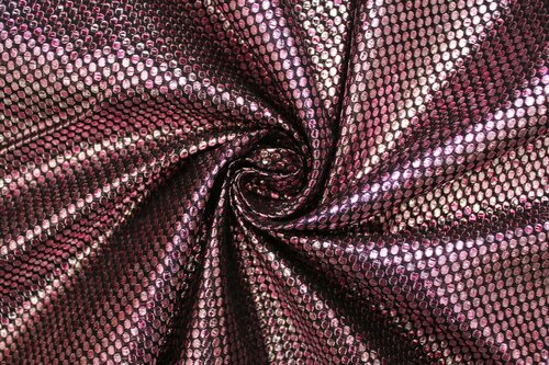 Ткань Жаккард бордово-лиловые чешуйки, ш152см, 0,5 м