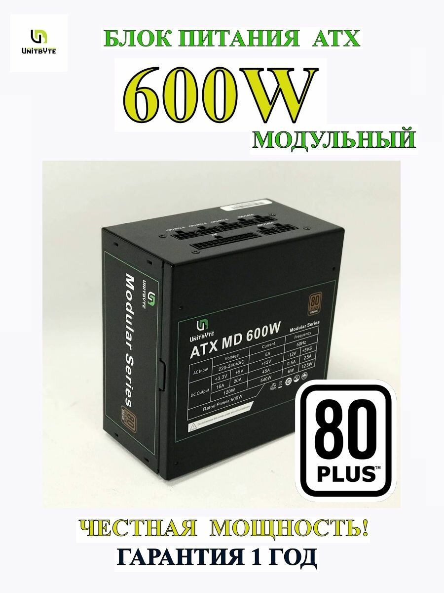 Блок питания модульный 600W 80+