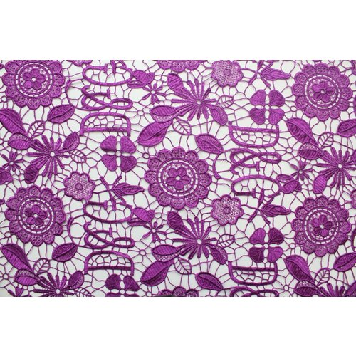 Ткань Кружево-макраме D&G пурпурного цвета, ш126см, 0,5 м