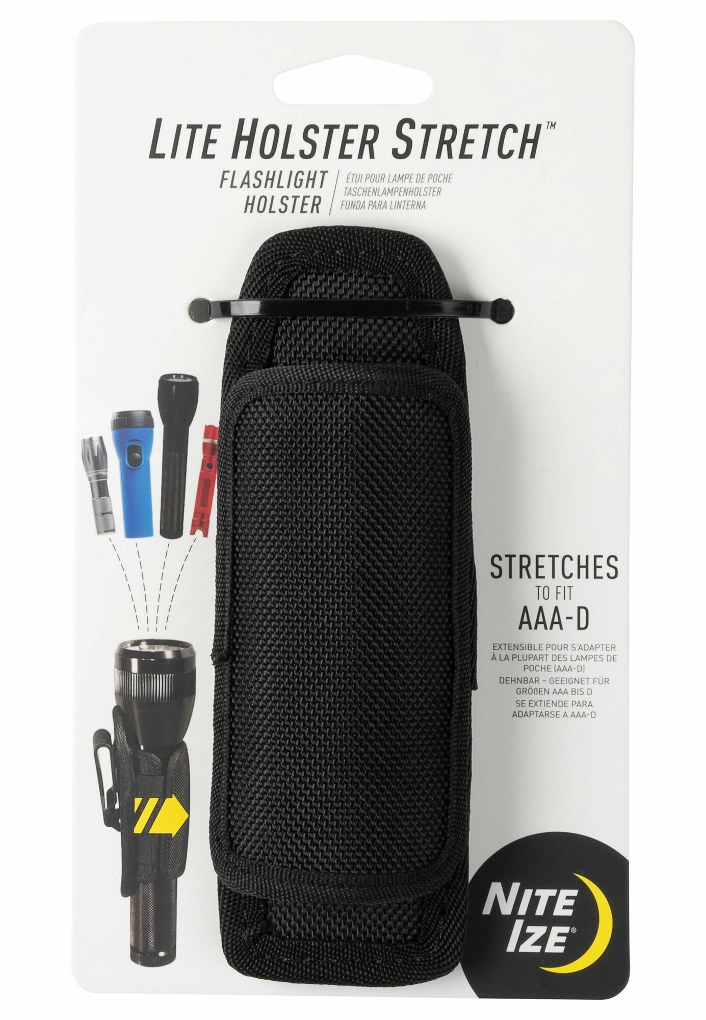 Универсальный чехол для ручного фонаря Nite Ize Lite Holster Stretch - Черный