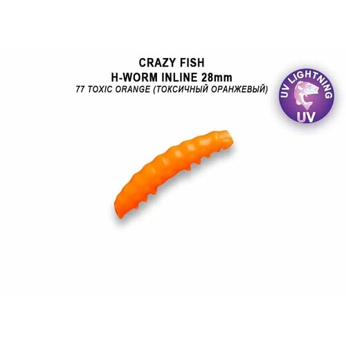 Силиконовая приманка мягкая съедобная Crazy Fish MF (2*10) 63-28-77-7 H-Worm inline 1.1 28 мм 20 шт