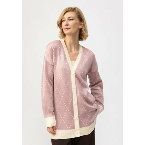 Кардиган VIVAWOOL, размер 60, розовый пуловер vivawool размер 60 розовый