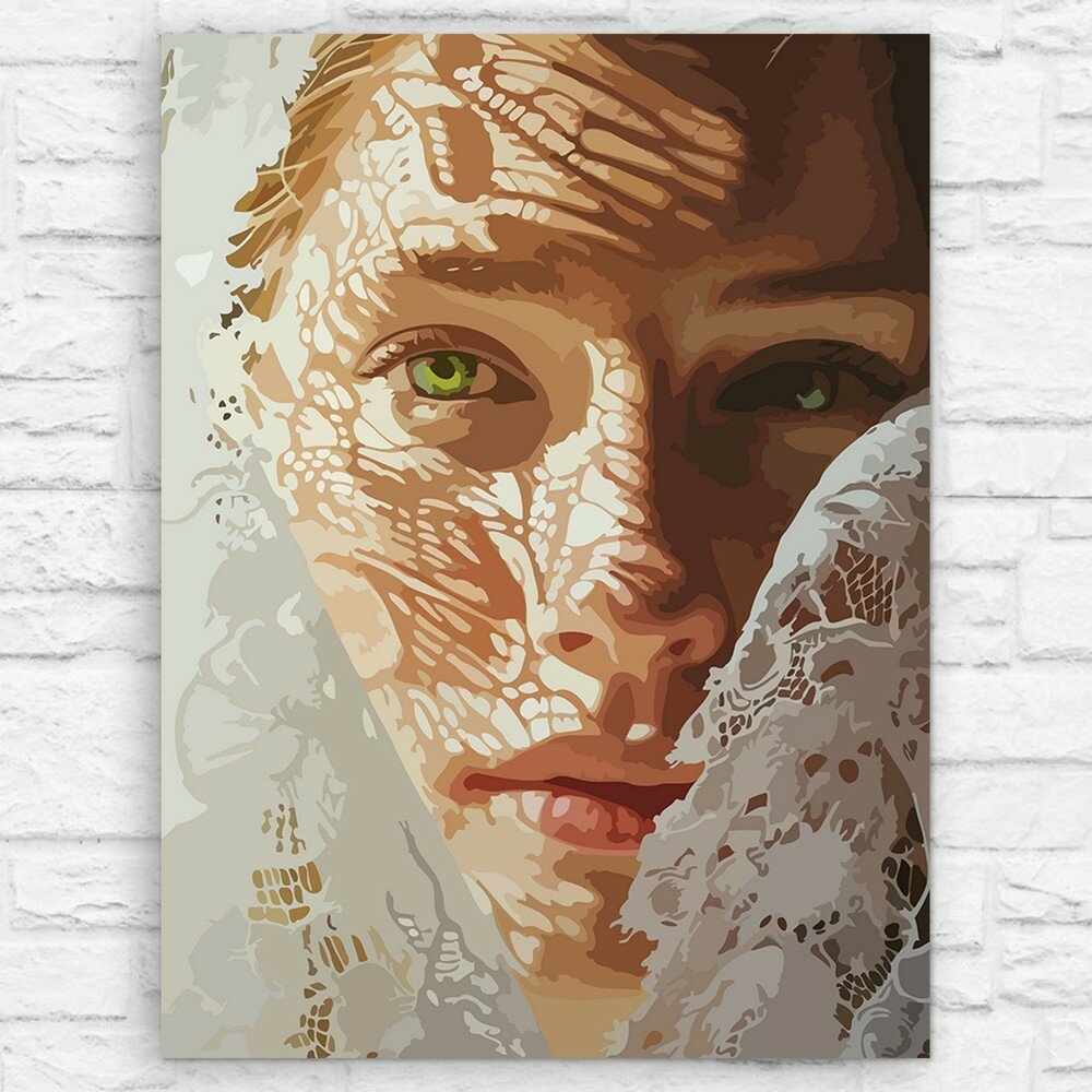 Картина по номерам на холсте девушка кружева (винтаж, природа, солнце, эстетика) - 14537 30х40