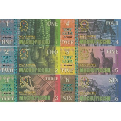 Мачу Пикчу Набор из 6 банкнот 2016 год Серия Затерянные города мира