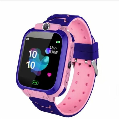 детские gps часы smart baby watch gw600 q360 g610 g51 синие Детские умные часы с GPS трекером, телефоном и фонариком, QW12 цвет розовый