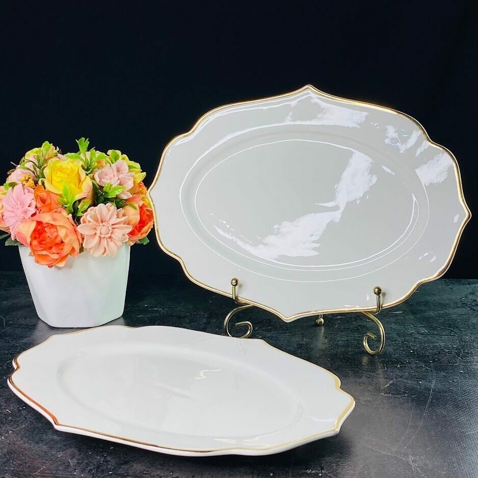 фото Набор из 2 овальных блюд 30,5см MAGNOLIA GOLD Фарфор Lenardi (197158)