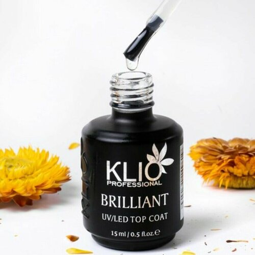 Топовое покрытие для ногтей - Кlio brilliant top coat - 15 мл набор средств для маникюра база топовое покрытие 10шт