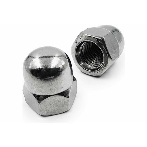 Гайка колпачковая DIN1587 нержавеющая сталь A2, M8, 10 шт