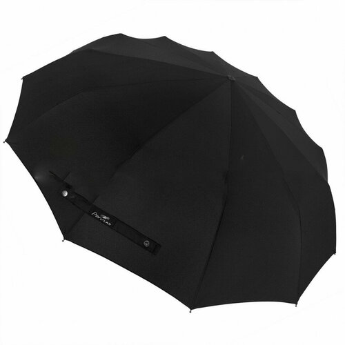 Зонт Popular, черный смарт зонт popular автомат 3 сложения купол 100 см 9 спиц система антиветер чехол в комплекте для мужчин черный