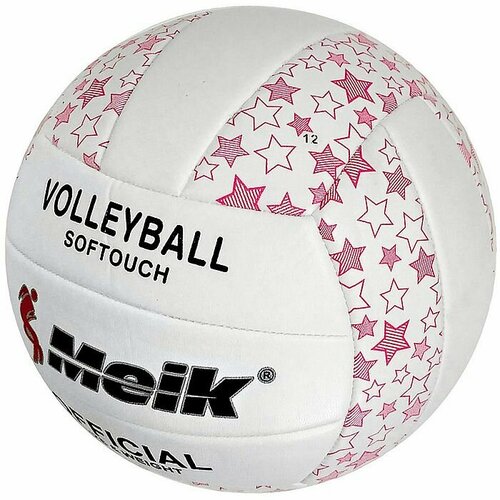 Мяч волейбольный MEIK 2898 (PVC 2. 5, 270 гр. , маш. сш. ) (белый/розовый) мяч вол meik 2898 арт r18039