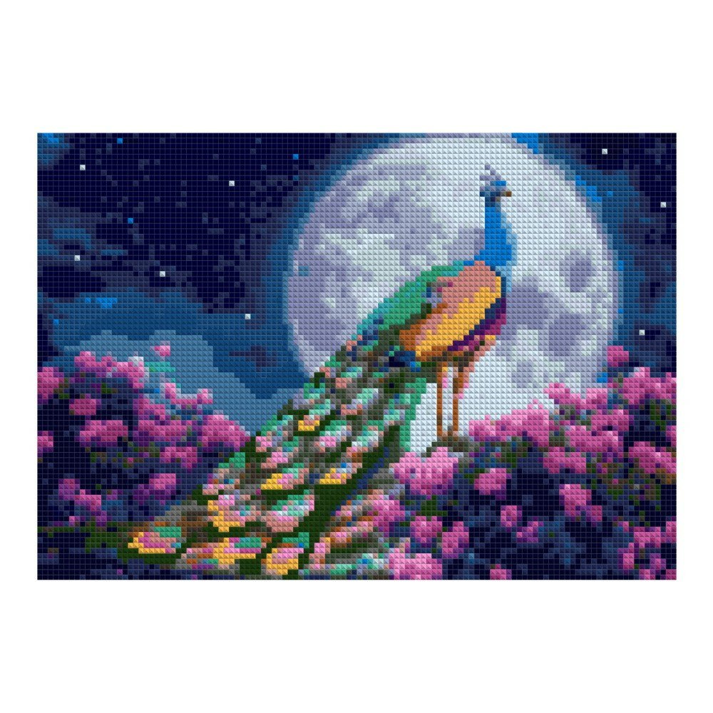 фото Набор для творчества Алмазная мозаика (полное заполнение) "Павлин в саду" 21*30 см - Lori [Ам-153]