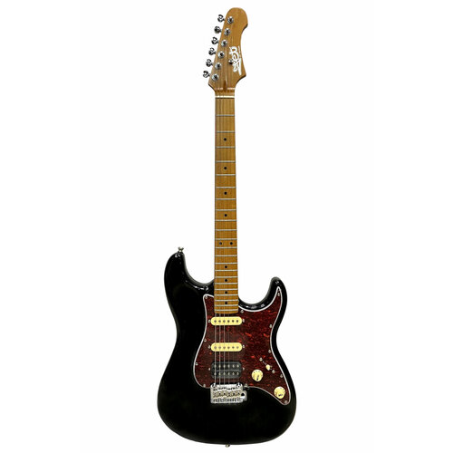 Электрогитара Stratocaster(H-S-S) с машинкой тремоло, Black, JET