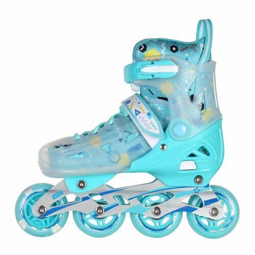 Роликовые коньки раздвижные COMIRON M PU колеса 35-38 бирюзовые 3600₽