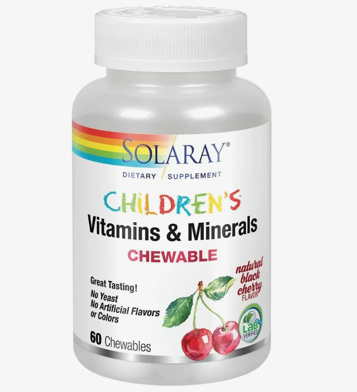 Solaray Kids Vitamins & Minerals, 60 жевательных таблеток, Черешня