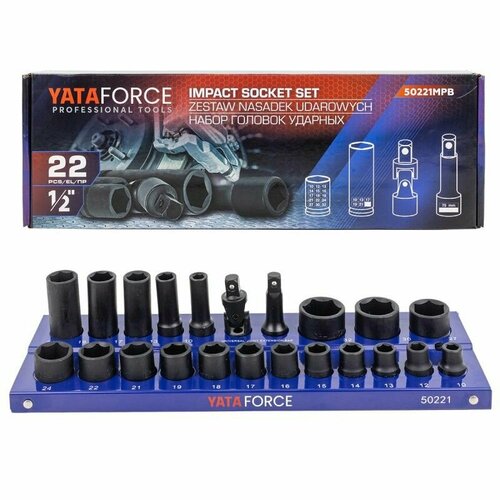 Головки 1/2', набор 22пр. YATAFORCE набор инструментов 82 пр yataforce yf 4821 5