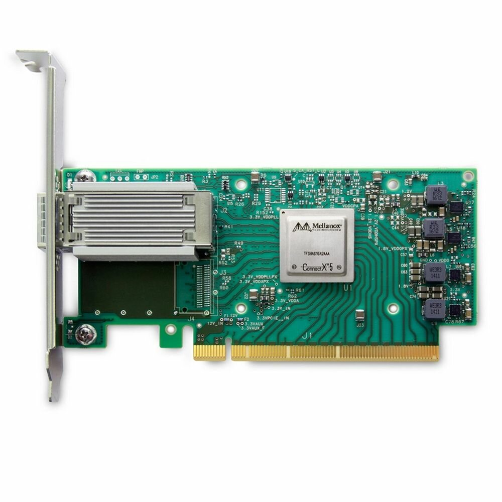 Mellanox Сетевой адаптер Mellanox MCX515A-CCAT ConnectX-5 EN network interface card, 100GbE single-port QSFP28, PCIe3.0 x16, tall bracket, RTL {20} (480375) CX515A