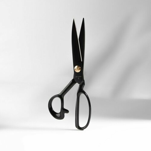 ножницы закройные скошенное лезвие 9 5 24 см цвет чёрный Ножницы закройные, скошенное лезвие, прорезиненные ручки, 9, 23 см, цвет чёрный