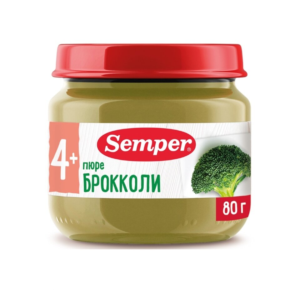 Пюре Semper Брокколи с 4 месяцев