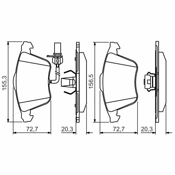 Комплект тормозных колодок, дисковый тормоз, BOSCH 0 986 495 272 (1 шт.)