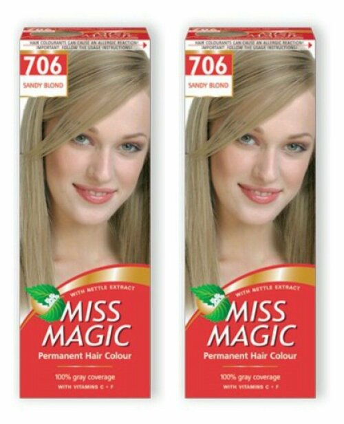 MISS MAGIC Краска для волос, тон 706 Песочный, 50 мл, 2 штуки/