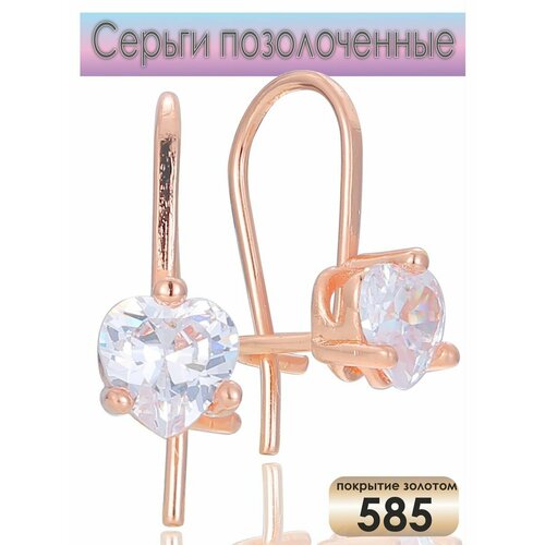 Серьги FJ Fallon Jewelry, фианит, циркон, желтый