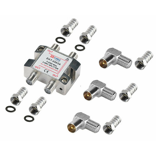 ТВ комплект №28: Делитель/сплиттер на 3 тв под F разъём 5-2500 MHz 