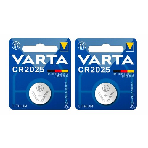 duracell батарейка литиевая cr2025 3v блистер 2 шт Батарейка Varta CR2025, 1 шт, 2 уп