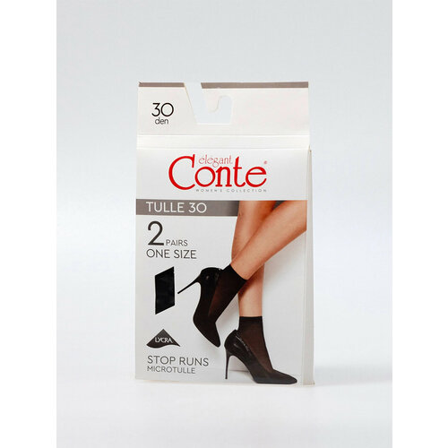 Носки Conte elegant TULLE, 30 den, 2 пары, размер 36-39, черный