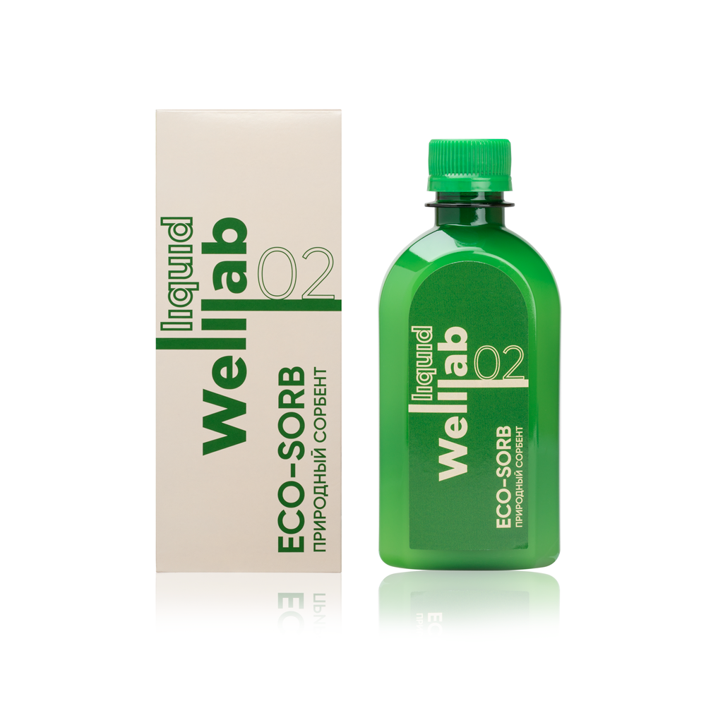 Природный сорбент Welllab liquid ECO-SORB для поддержки пищеварения и контроля веса 300 мл