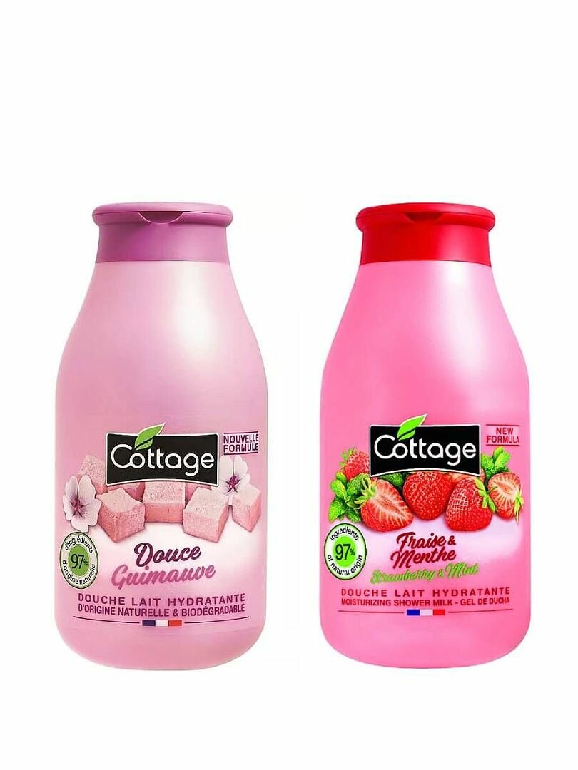 COTTAGE Набор №16 (молочко зефир 250 мл + клубника и мята 250 мл)