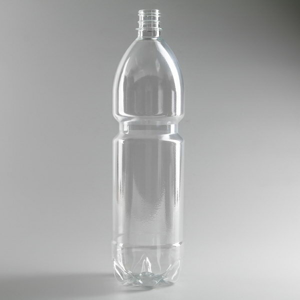 Бутылка одноразовая, 1.5 л, ПЭТ, без крышки, цвет прозрачный, 50 шт.