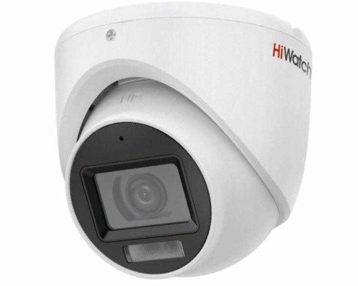 2 Мп уличная купольная HD-TVI камера с гибридной подсветкой HiWatch DS-T203A(B) (2.8mm)