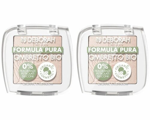 Тени для век Deborah Milano Formula Pura Ombretto Bio, тон 02 Нежно-золотой, 2,5 гр, 2 шт