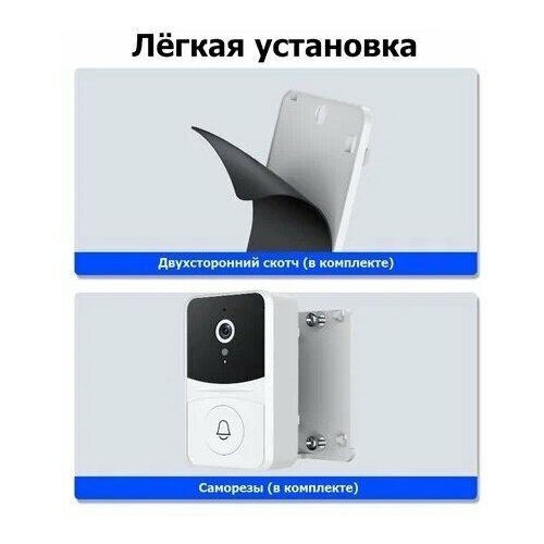 Умный видеодомофон беспроводной дверной звонок с камерой Smart mini Doorbell (чёрный)