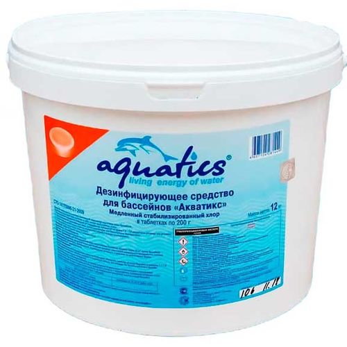 Aquatics (Каустик) хлор медленный таблетки (200г) 12 кг