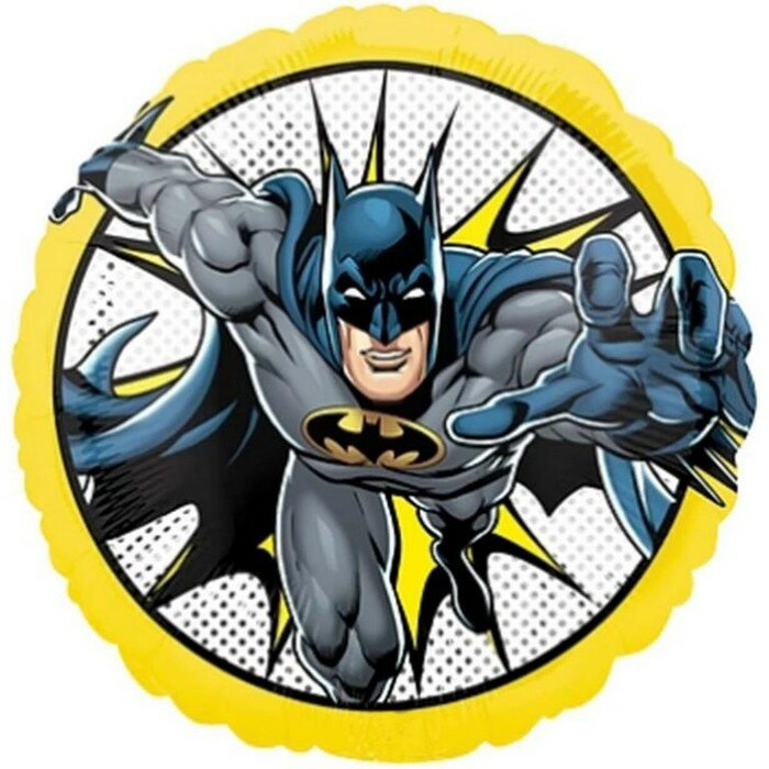 Шар фольгированный 18" «Бэтмен, дизайн № 2», круг (комплект из 24 шт)