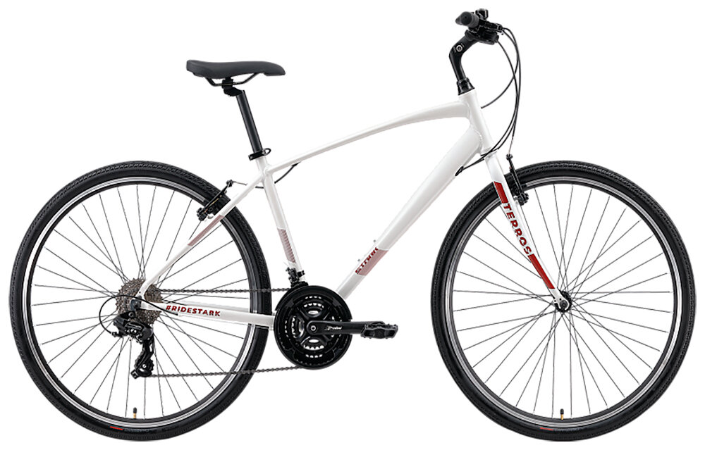 Велосипед Stark Terros 28.2 V белый матовый/красный серый 20 (HQ-0014210)