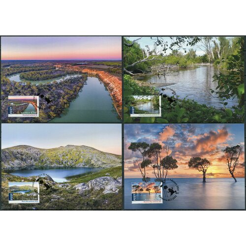 Австралия 2021. Водно-болотные угодья Австралии (Mint) Серия из 4 Картмаксимумов