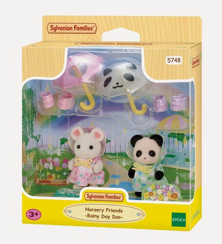 Изображение товара Игровой набор Sylvanian Families «Малыши на прогулке под дождём», 2 мини-фигурки, аксессуары