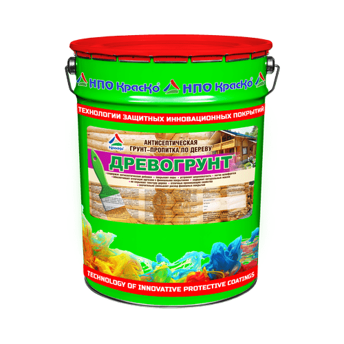 Грунт-Пропитка для Дерева Краско Древогрунт 20кг Бесцветная Антисептическая Глубокого Проникновения НПО Краско 9200₽