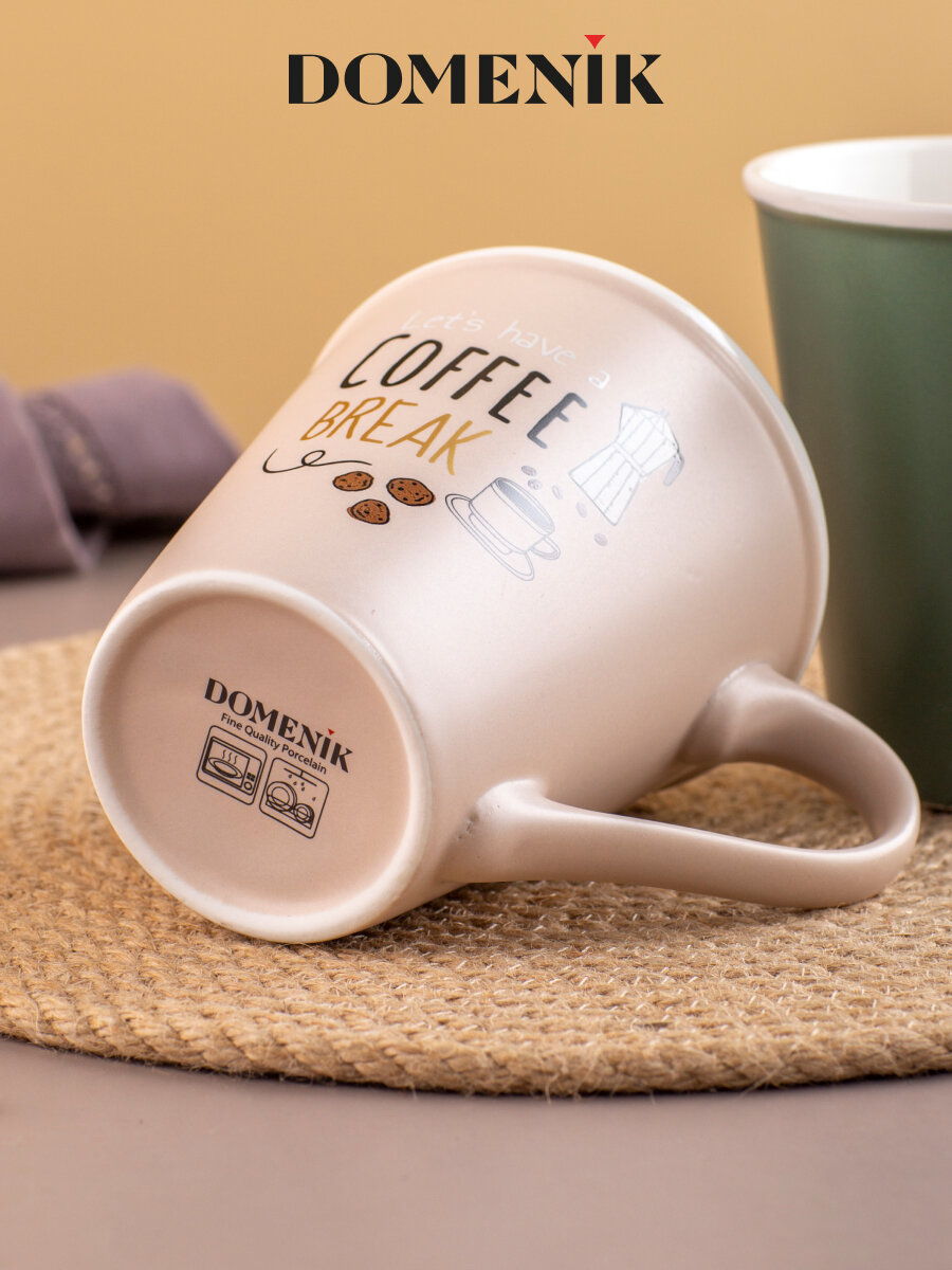 Кружка DOMENIK CAFÉ ART 340мл, керамика, цвет в ассортименте — фото 1