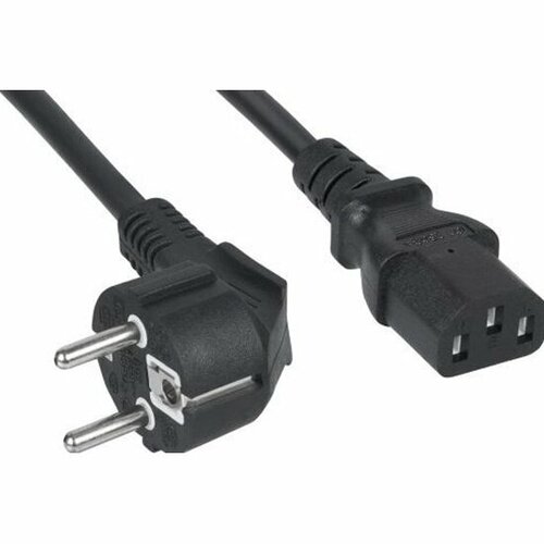 фото Кабель питания filum fl-pc-sh90/c13-c2-1.8-bk пвс-ап 3x1.5 cee 7/7(schuko) угловая - c13, 220/250в, 10а, чёрный, 1.8м