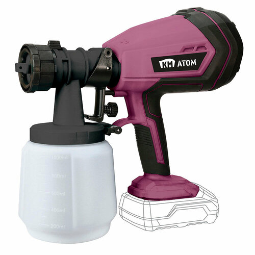 Краскопульт аккумуляторный КМ атом CSG-181 1 л 18 В Li-lon без АКБ и ЗУ 5552₽