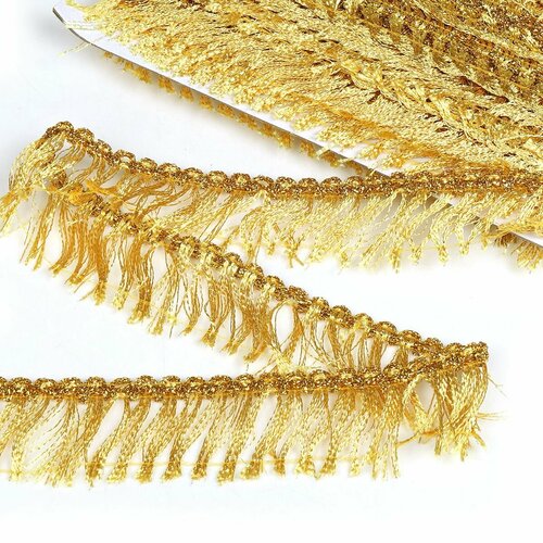 Тесьма отделочная металлизированная шир.45 мм цв. золото (13,7 метров)