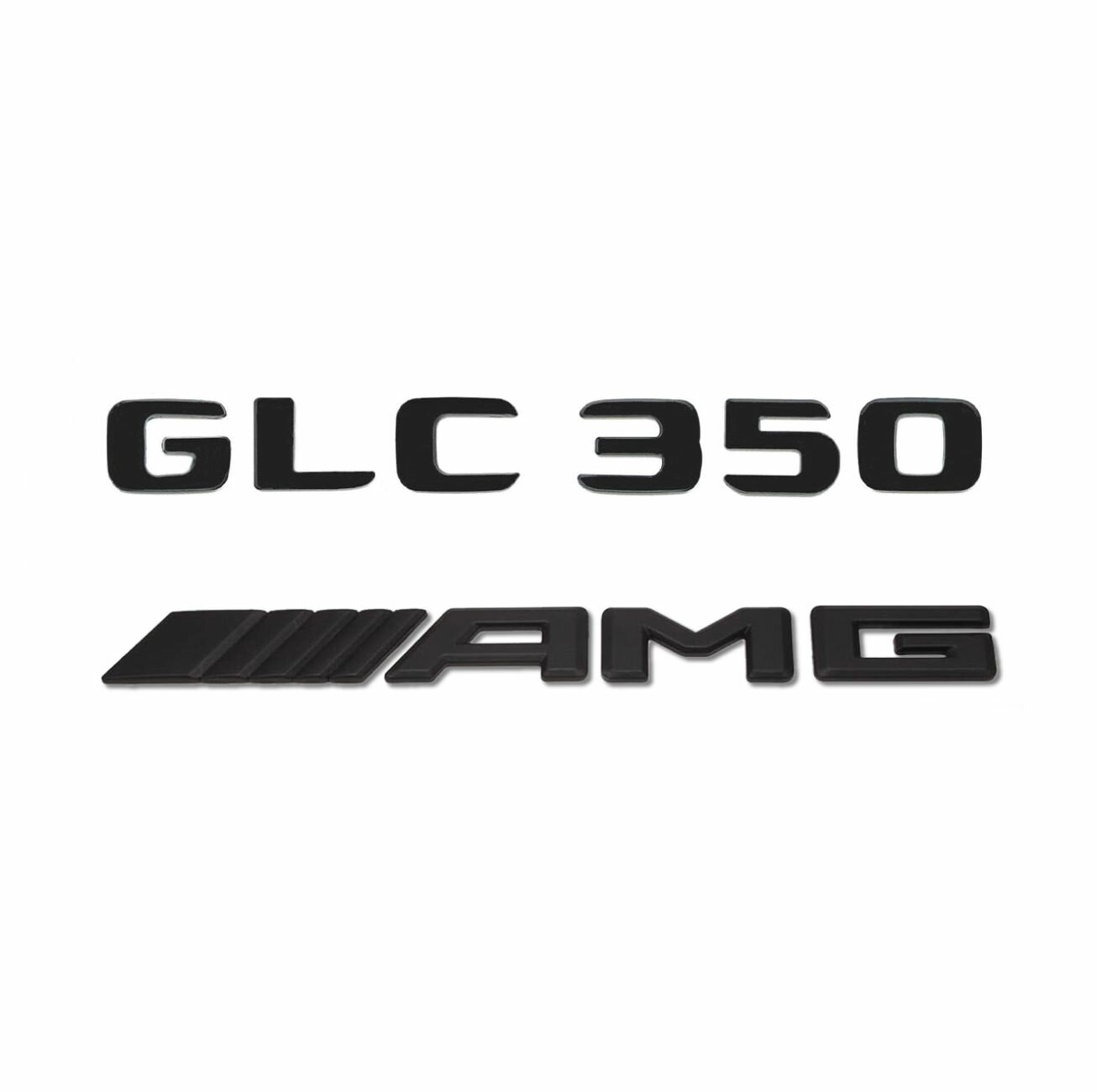 Комплект: шильдик на багажник для Mercedes GLC350 (новый шрифт 2017+) + AMG черный мат
