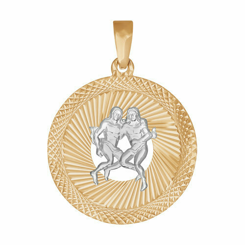 золотая подвеска знак зодиака близнецы Подвеска ЗлатаМира, красное золото, 585 проба