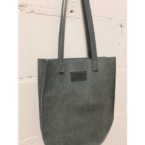 Сумка шоппер Stupa Шопер с круглым дном, фактура матовая, серый