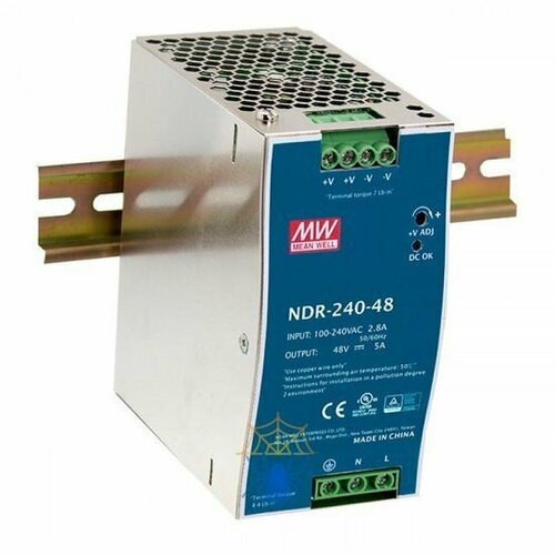 Аксессуар Planet 48V, 240W Din-Rail Power Supply (NDR-240-48, adjustable 48-56V DC Output) dsmd100015s dc control dc single phase din rail solid state relay module