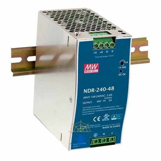 Аксессуар Planet 48V, 240W Din-Rail Power Supply (NDR-240-48, adjustable 48-56V DC Output)