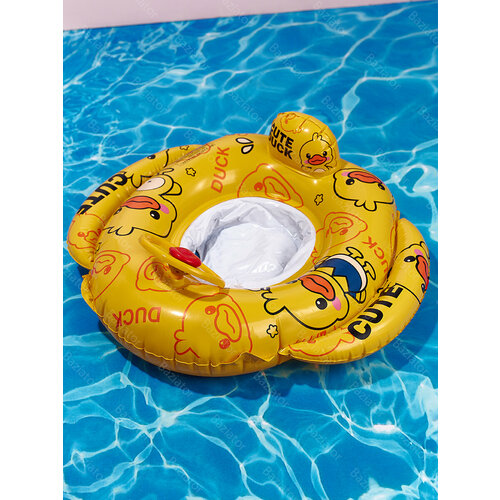 Надувной круг для плавания детский с ножками и рулем для малышей от 1 года с трусами плавательный для бассейна Утенок утенок